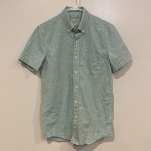 American Eagle Mens size small button down casual dress shirt light teal color